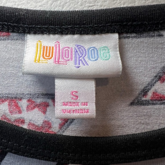 LuLaRoe Women's Disney Randy Baseball Tee Minnie Mouse Bows Gray Black Red Small - Picture 3 of 10